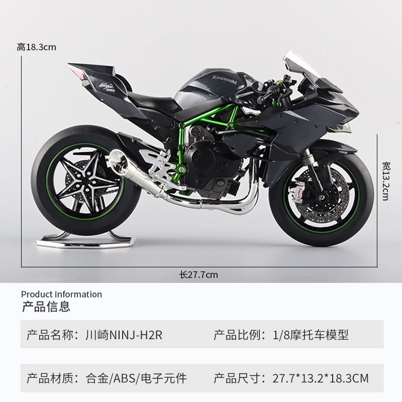 Huayi 1:12 Kawasaki Motorcycle Model Dukadi Alloy Motorcycle Model Children Sliding With Sound And Light - Image 4